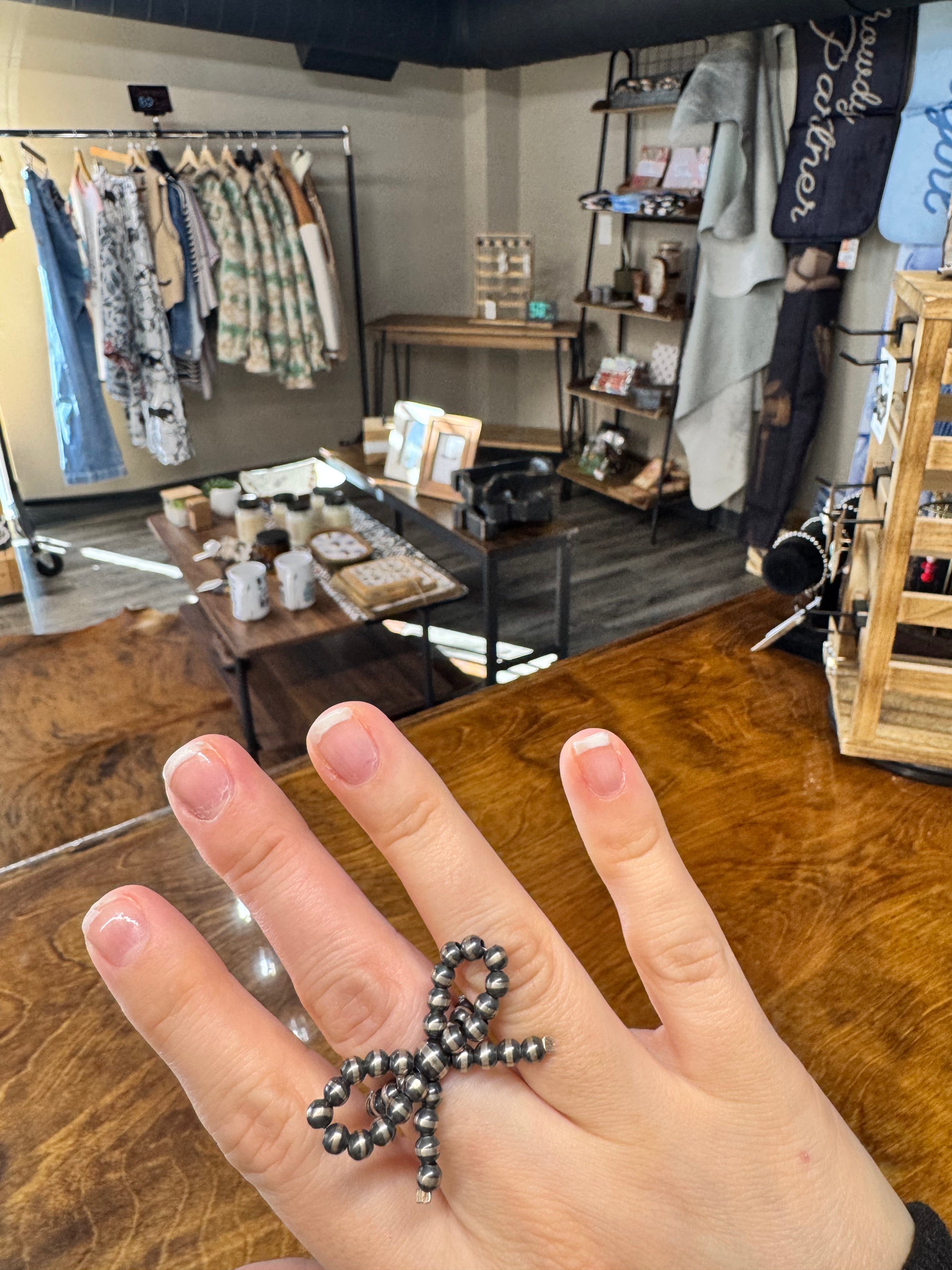 Sterling Silver Bow Stretchy Ring